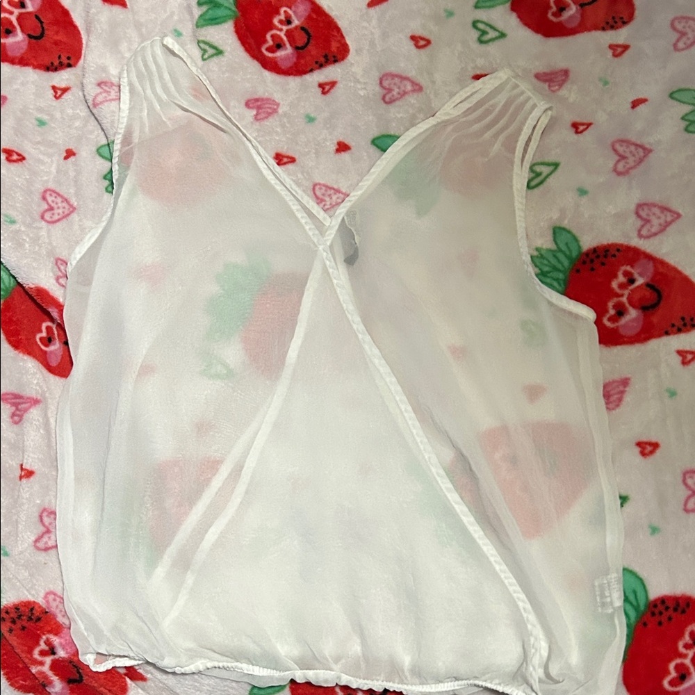 Bershka White Sheer Camisole Top